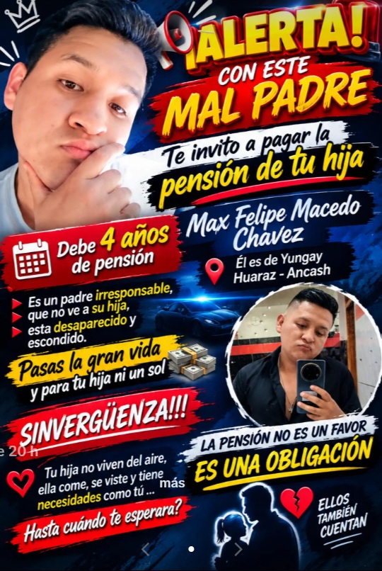 Evidencia del reporte: no paga la pension de su hija