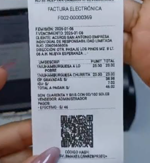 Evidencia del reporte: Comprobante de pago falso
