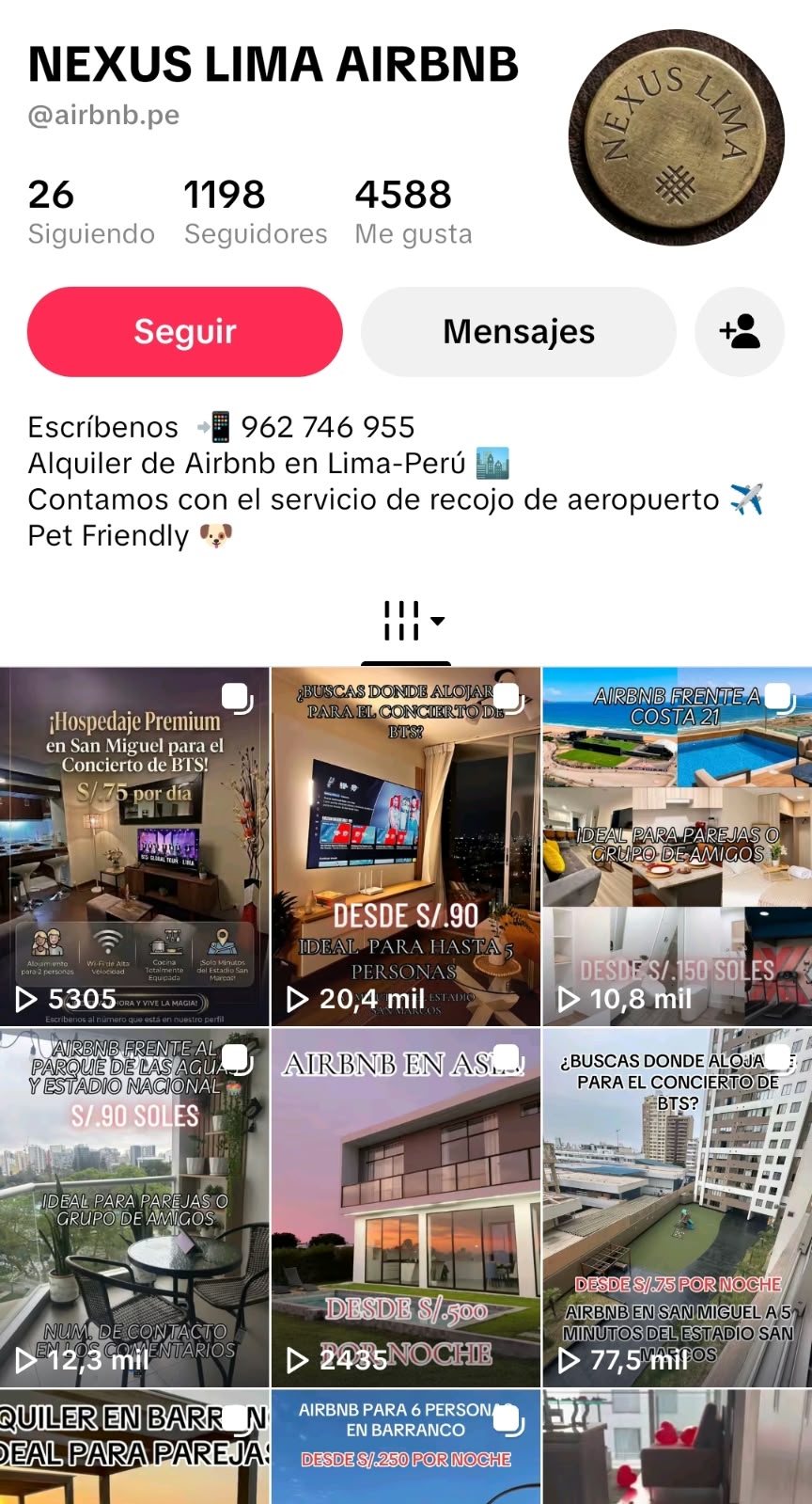 Foto de NEXUX LIMA AIRBNB (Red social reportada en reporta.pe)
